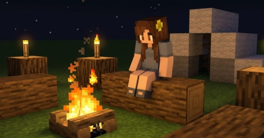 Jenny Mod Minecraft Images 19 Relaxing by the Campfire